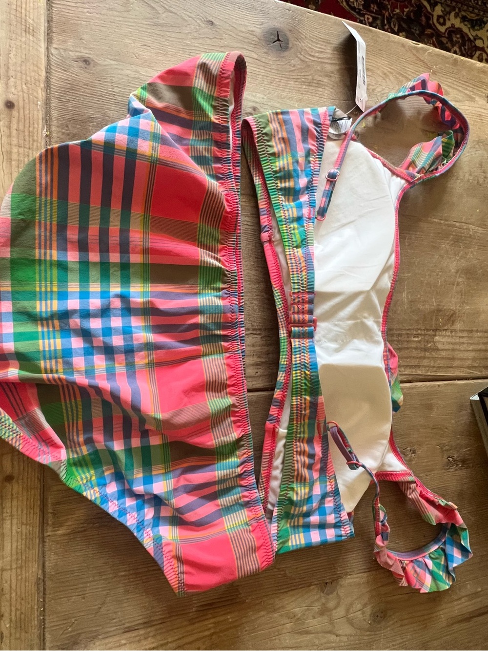 J. Crew Multicolor Plaid Bandeau Bikini Set - Picture 9 of 11